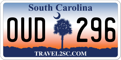 SC license plate OUD296