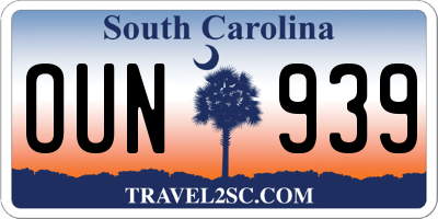 SC license plate OUN939