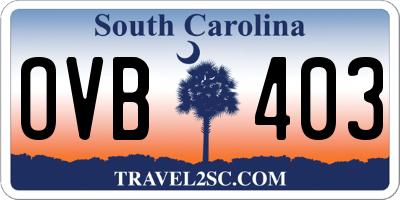 SC license plate OVB403
