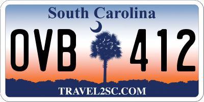 SC license plate OVB412
