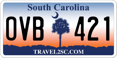 SC license plate OVB421
