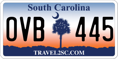 SC license plate OVB445