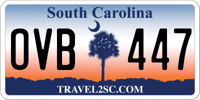 SC license plate OVB447