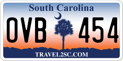 SC license plate OVB454