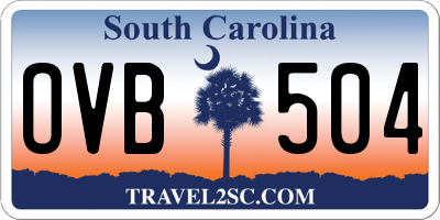 SC license plate OVB504