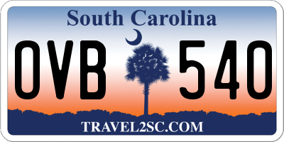 SC license plate OVB540