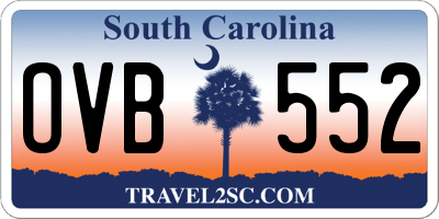 SC license plate OVB552