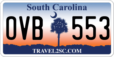 SC license plate OVB553