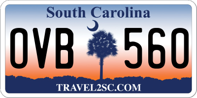 SC license plate OVB560