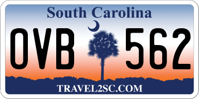 SC license plate OVB562