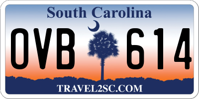 SC license plate OVB614