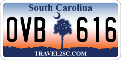 SC license plate OVB616