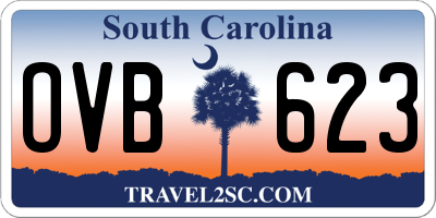 SC license plate OVB623