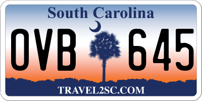 SC license plate OVB645