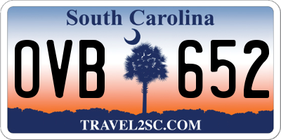 SC license plate OVB652