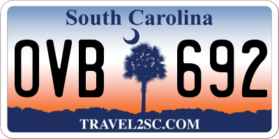 SC license plate OVB692