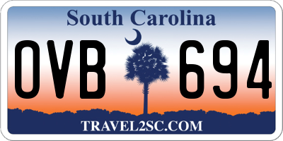 SC license plate OVB694