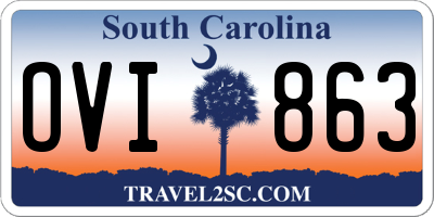 SC license plate OVI863