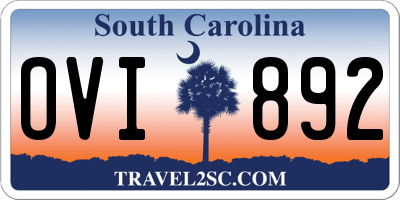 SC license plate OVI892