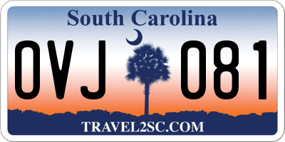 SC license plate OVJ081