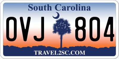 SC license plate OVJ804