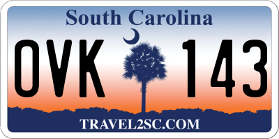 SC license plate OVK143