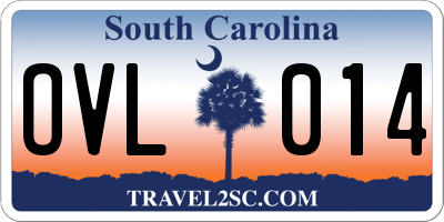 SC license plate OVL014