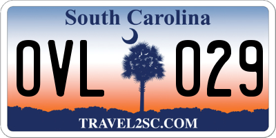 SC license plate OVL029