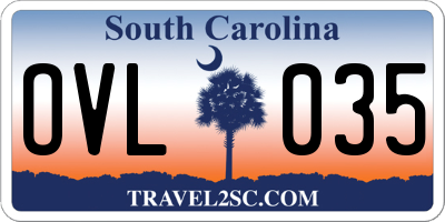 SC license plate OVL035
