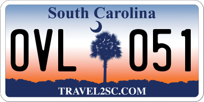 SC license plate OVL051