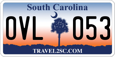 SC license plate OVL053