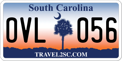 SC license plate OVL056