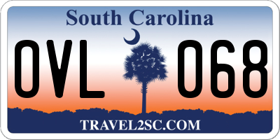 SC license plate OVL068