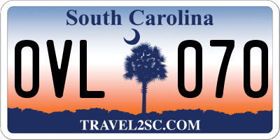 SC license plate OVL070