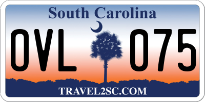 SC license plate OVL075