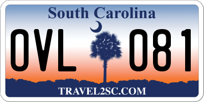 SC license plate OVL081