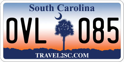 SC license plate OVL085