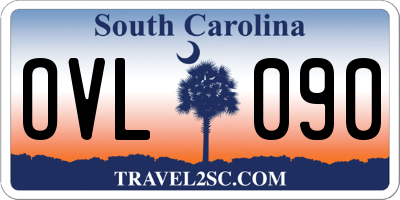 SC license plate OVL090