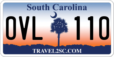 SC license plate OVL110