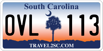 SC license plate OVL113