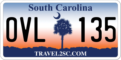 SC license plate OVL135