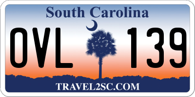 SC license plate OVL139