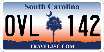 SC license plate OVL142