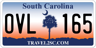 SC license plate OVL165