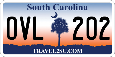 SC license plate OVL202