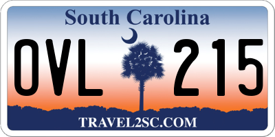 SC license plate OVL215