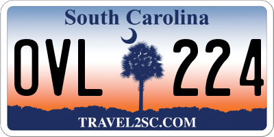 SC license plate OVL224