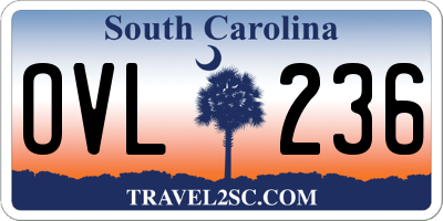SC license plate OVL236