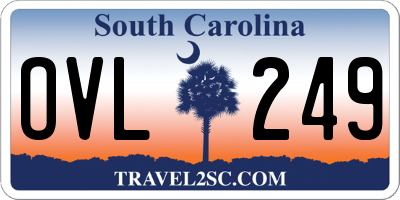 SC license plate OVL249