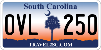 SC license plate OVL250